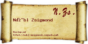Nübl Zsigmond névjegykártya